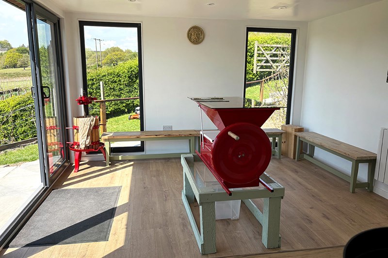 Inside the wine tasting room at Helme Edge Vineyard